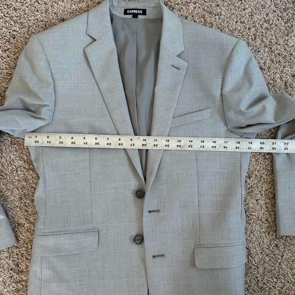 Express Light Gray Men's/Teen Boy Slim Lightweight Dressy Blazer Sz 36S - Picture 11 of 12